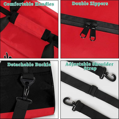Personalized Sports Duffel Bag with Name, Men Sport Duffel Gym Training Bag Weekender Bags Athlete Bag Travel Workout Duffel Bag, Weightlifting Silhouette