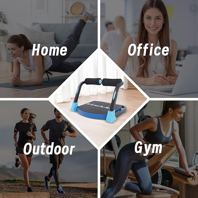 Ab Machine, Ab Workout Equipment with 3 Adjustable Resistance,Sit Up Machine & Exercise Equipment, Foldable Ab Crunch Machine for Home Gym