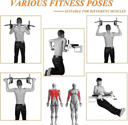 Wall Mounted Pull-Up Bar, Multifunctional Sports Stand for Home Fitness Training, Single and Double Bar Exercise Machine