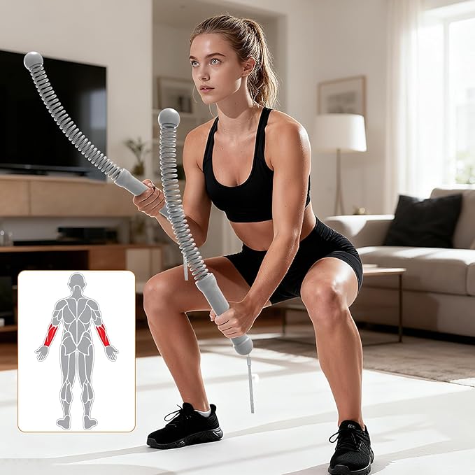 POWER GUIDENCE 2pcs Ropeless Battle Ropes for Home Gym, Portable Battle Ropes for HIIT Workouts, Small Space, Travel & Apartment Training Equipment for Men & Women
