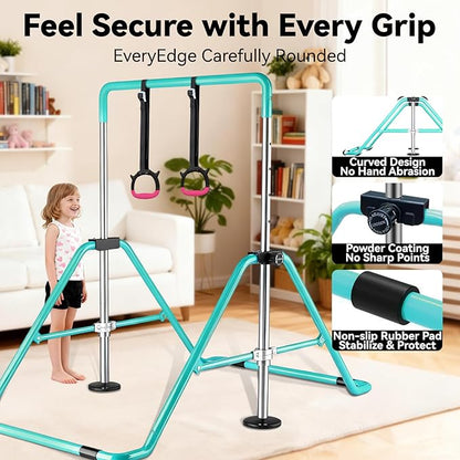 Kids Gymnastics Bar Gymnastic Equipment for Home Adjustable Height Gymnastic Training Bar Gymnastic Stuff for 3-7 Years Old Girls