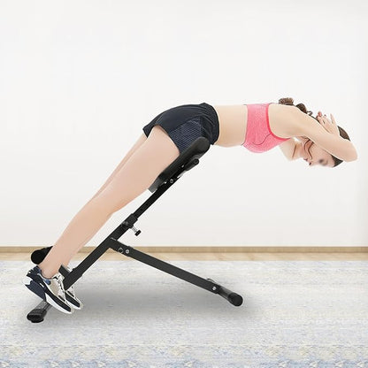 Roman Chair,Back Hyperextension Bench Machine,Adjustable Ab, Back, and Core Strength Exercise Exercise Strength Exercise Equipment,Home Gym Sit Up Bench for Glute & Ab Workouts
