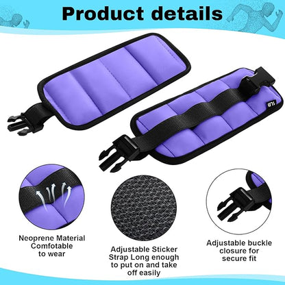 2 Pairs Ankle Wrist Weights for Land or Aquatic Exercise Aqua Cuffs Aqua Aerobics Fitness Bands for Ankle and Wrist Adjustable Weights for Swimming Pool Workout Equipment