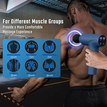 cotsoco Massage Gun Deep Tissue, Muscle Massage Gun Back Massager for Pain Relief, 20 Speeds Handheld Electric Massager Tool with Silent Brushless Motor, Suitable for Gym Office Home Travel
