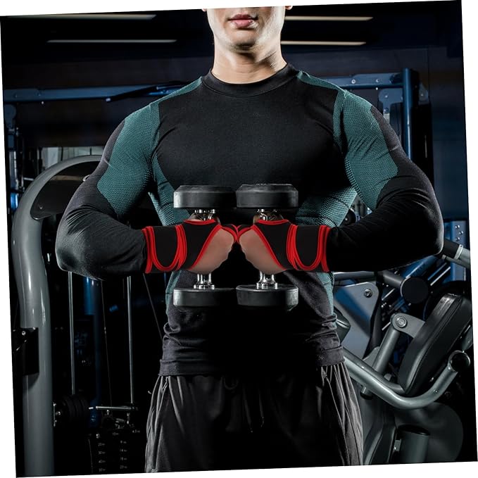 BESPORTBLE 1pair - Half Finger Weightlifting Gloves Wrist Support for Fitness Training and Comfortable Workout Gloves for Weightlifting Dumbbells Pull-ups and More