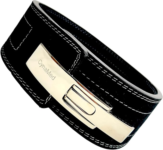Black Weight Lifting Belt with Ajustable Buckle, 4" Wide & 10mm Thickness | for Powerlifting and Gym (1 Count)