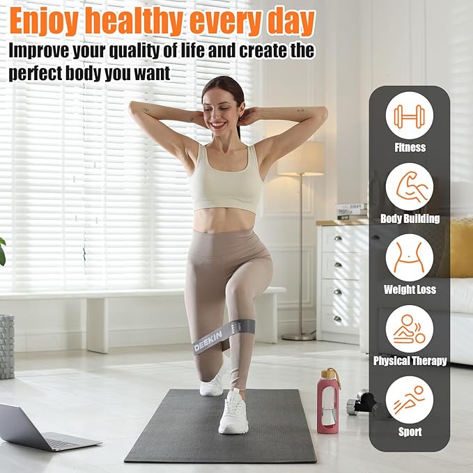 DEEKIN 20 Pcs Resistance Bands Bulk Loop Resistance Exercise Bands for Working Out Stretch Yoga Starter Set Elastic Exercise Fitness Band Equipment for Home Fitness, Gym, Yoga