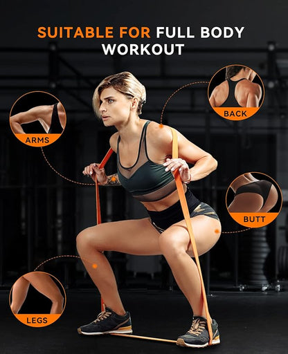 SUNPOW Pull Up Assistance Bands - Set of 5 Resistance Heavy Duty Workout Exercise Stretch Fitness Bands Assist Set for Body, Instruction Guide and Carry Bag Included