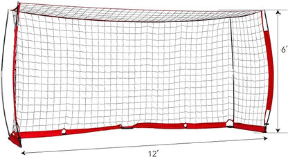 Portable Soccer Goal Set: 12x6 ft Soccer Goal for Backyard Practice and 12 Soccer Cones | Soccer Equipment for Training | for Outdoor Play w Knotless Net, 12 Sport Cones