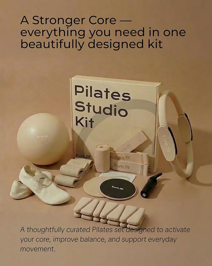 Pilates Kit for Women – Home Pilates Equipment Set with Ring, Ball & Resistance Bands | Pilates Starter Kit with Accessories in Gift Box