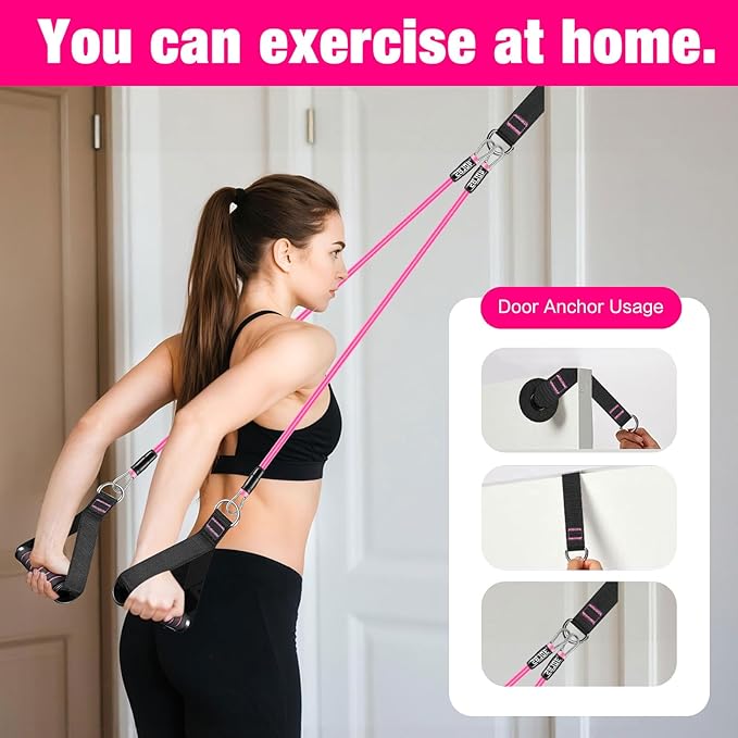 Pilates Bar Kit with Resistance Bands,Pilates Bar with Stackable Bands Workout Equipment for Legs,Hip,Waist and Arm,Exercise Fitness Equipment for Women & Men Home Gym Yoga Pilates