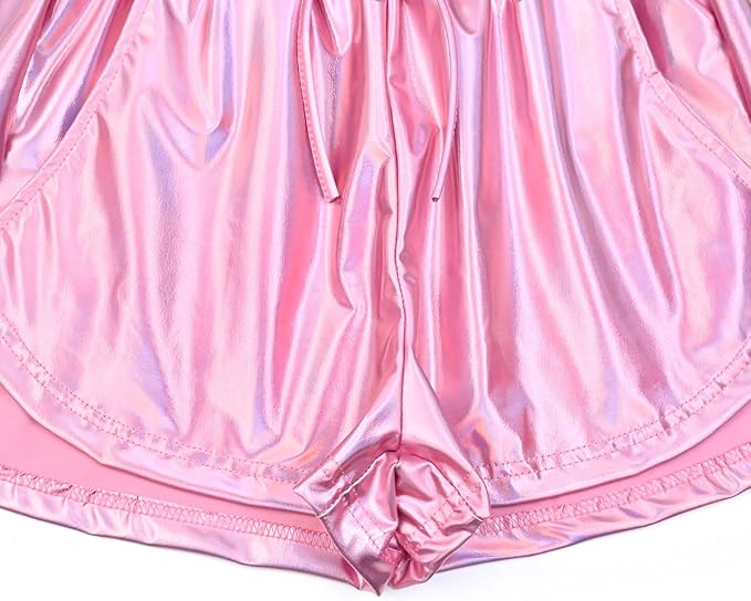 Perfashion Women's Metallic Shorts Summer Sparkly Hot Outfit Shiny Short Pants