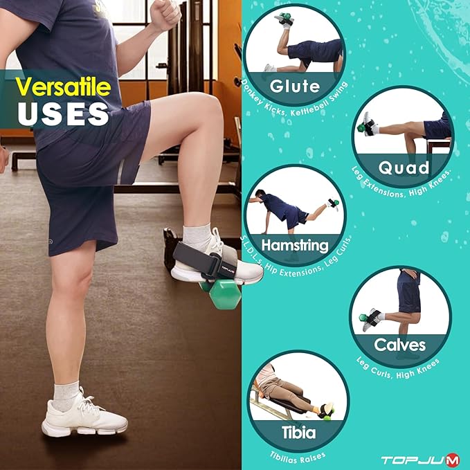 Original Dumbbell Foot Attachment, Tibialis Trainer, Adjustable Ankle Weights, Ankle Straps for Weight Lifting, Leg Workouts at Home for Hip, Shin Splint, Hamstring Curls, Leg extensions, Kettlebell Converstion Tool