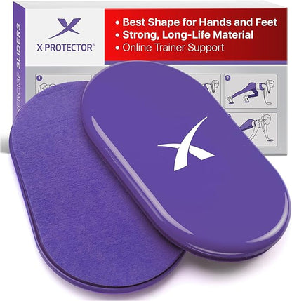 X-Protector Sliders for Working Out - 2 PCS - Double-Sided Exercise Sliders for Hard & Carpeted Floors - Gliders for Exercising!