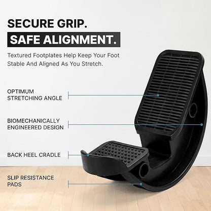 DMoose Fitness Foot & Calf Stretcher with Adjustable Padded Stretching Strap for Plantar Fasciitis, Hamstring, Heel Spurs and Achilles Tendonitis Relief - Yoga Leg Stretch Strap for Flexibility