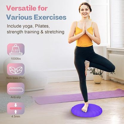 Wobble Cushion, Extra Thick Wiggle Seat for Sensory Kids, Non-slip Balance Disc with Inflation Pump for Adults Core Strength, Posture Improvement & Physical Therapy (13.5in/34cm)