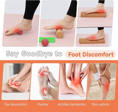 Foot Balance Cork - Foot Collective Cork Balance &Natural Wood for Feet Strengthening, corking balance board For Home Gym|Office Fitness Equipment for Plantar Fasciitis Relief | Foot Balance Trainer