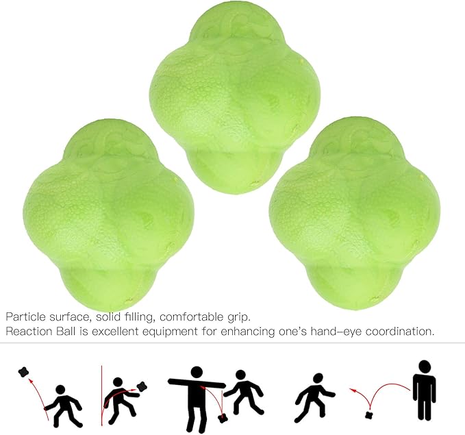 3Pcs Bounce Reaction Balls,Reflexs Ball for Agilitys and Coordination Training