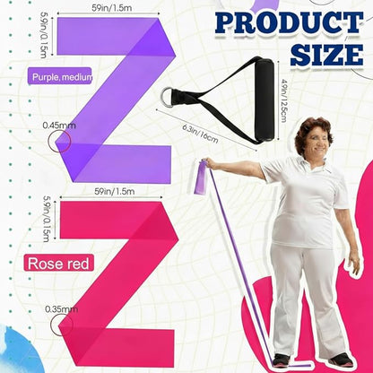 2 Pcs Resistance Band with Handles Chair Exercise Equipment for Seniors Physical Therapy Band Gifts for Elderly Women Rehab, Physical, Grandma, Grandpa
