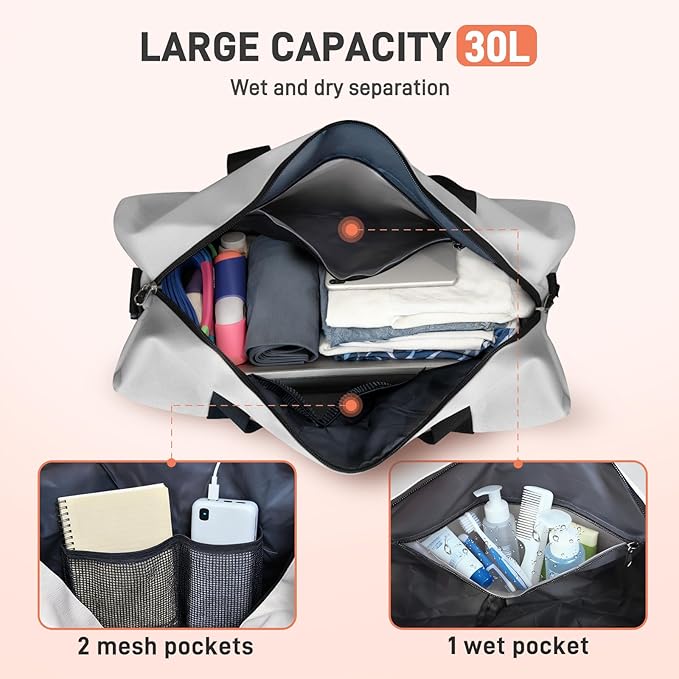 Yoga Mat Bag, Gym Workout Bag with Water Bottle Pocket, Pilates Bag for Women with Wet & Dry Pocket, Yoga Bags and Carriers Fits All Your Stuff, Yoga Tote Bag for Sports Travel Office