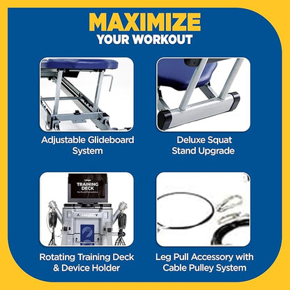 Total Gym Evolve, Incline Bodyweight Training Home Exercise Machine w/ Adjustable Glideboard, 16 Levels of Resistance, & Deluxe Squat Stand