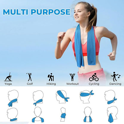 Cooling Towels for Neck and Face - Soft Breathable Chilly Towel, Sweat Wraps, Cool Rags Quick Dry Towel for Hot Weather, Workout, Sports, Yoga, Gym, Hiking, Running, Trips, Golf