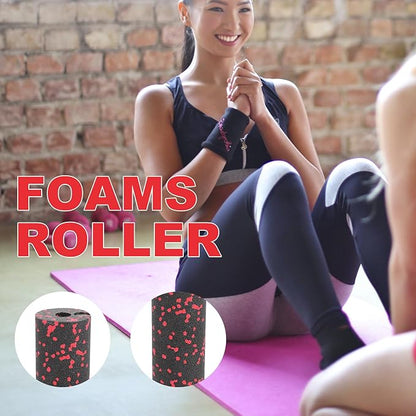 ABOOFAN Compact Fitness Foam Roller Massage Stick, Hollow Portable Back Muscle Massager for Exercise Relaxation and Travel, Red Foam Exercise Roller for Muscle