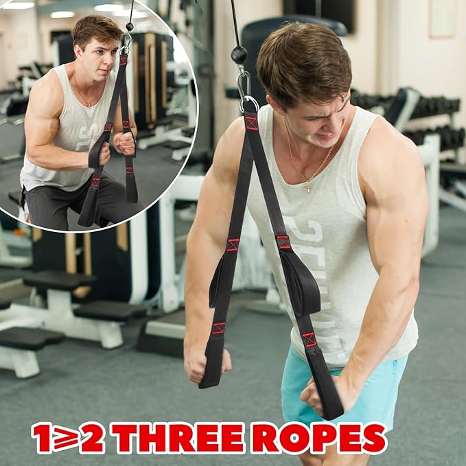 Fitness LAT and Lift Pulley System, Upgraded Weight Cable Pulley LAT Pull Down Machine Attachments Home Gym Training Equipment for Biceps Curl Triceps Forearm