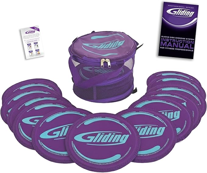 Gliding Exercise Discs: Studio Pack for Hardwood Floors (12 Pair, Purple)