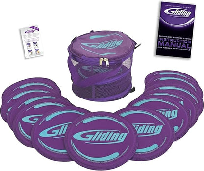 Gliding Exercise Discs: Studio Pack for Hardwood Floors (12 Pair, Purple)
