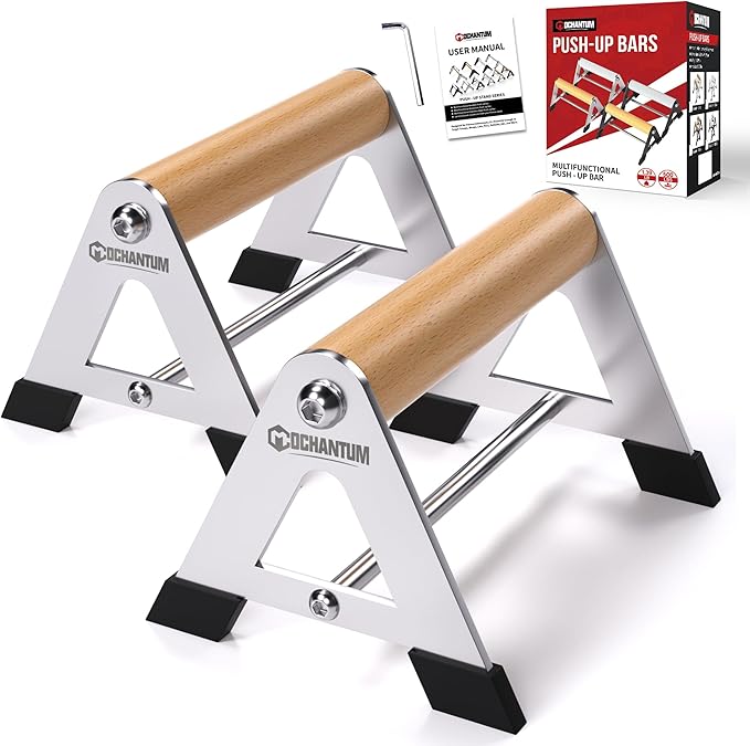 Push Up Bar - Heavy-Duty Stainless Steel Pushup Stands with Non-Slip Base, 500LB Capacity, Portable Home Gym Equipment for Strength Training & Floor Workouts