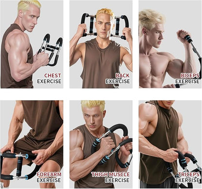 Twister Arm Trainer for Men 5 Level Resistance (45-110 lbs) Chest Workout Equipment for Women Exerciser Bar Biceps Triceps Forearm Abdominal Thigh Back Muscle Exerciser