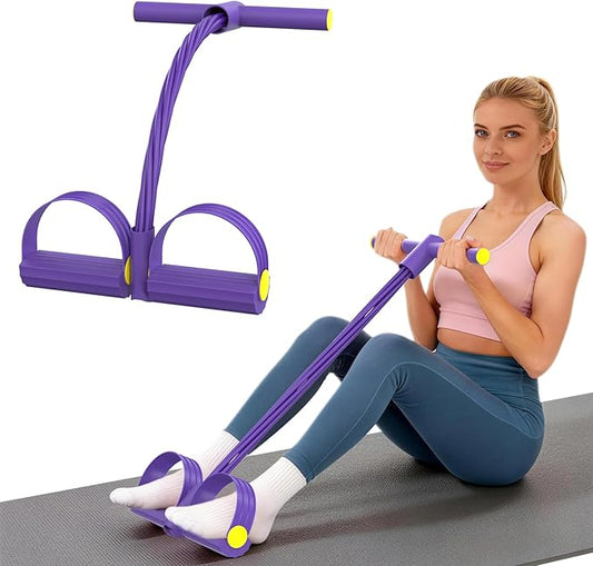 Pedal Resistance Bands with Handles - Multifunction 6-Tubes Foot Pedal Resistance Band, Yoga Elastic Pull Rope Fitness Tension Rope for Home Gym Abdomen, Waist, Arm, Leg Exercise