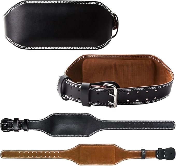 Luwint Weight Lifting Belt, 5.9" Wide PU Leather Belt with Lower Back Support, Gym Bodybuilding Belt with Lifting Straps for Powerlifting & Weightlifting