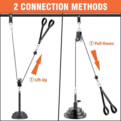 SERTT Weight Cable Pulley System Gym, with Upgraded 2 in 1 Loading Pin,for Tricep Pull Down, Bicep Curl, Shoulder, Back, Forearm Home Gym Equipment