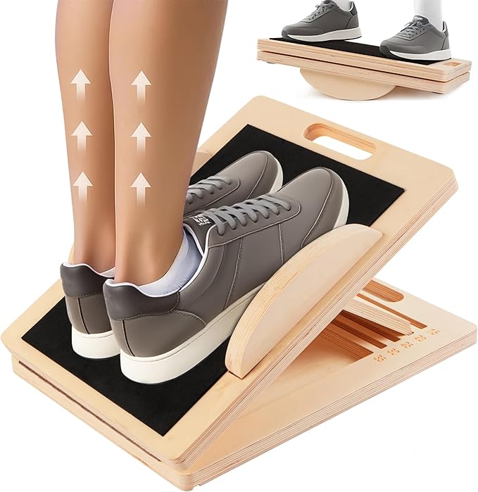 ZIFTY Slant Board for Exercise 4-in-1 Professional Wooden Balance Board, Premium Calf Stretcher and Wobble Board for Effective Calf Stretching and Squats, Calf Stretcher Slant Board