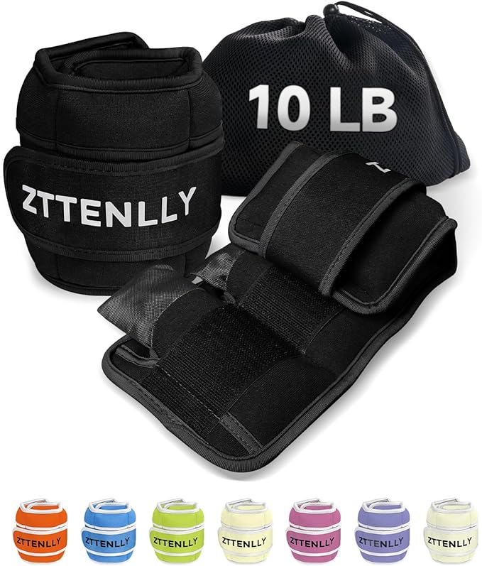 Adjustable Ankle Weights for Women Men and Kids | 1 Pair 5 10 15 18 20 Lbs Leg Wrist Ankle Weight Straps for Yoga, Walking, Running, Aerobics, Gym, Dance, Pilates, Cardio