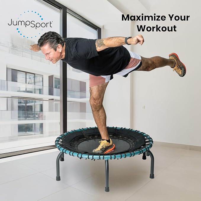 JumpSport 39" ESSENTIAL Fitness Trampoline | Model 220, 230, 250 | Exercise Trampoline | 30 Low-Impact Bungees