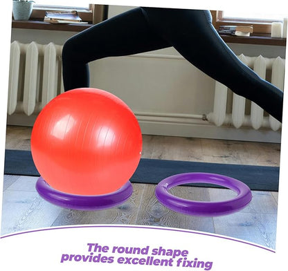 Toyvian Inflatable Yoga Ball Base with Fixed Ring Stable Yoga Ball Holder for Exercise Fitness Training Slip Resistant Round Stand 16.53In