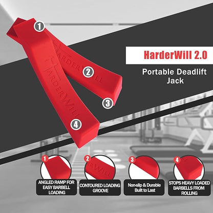 HarderWill Deadlift Jack Alternative (1 Pair) Easy to Load and Unload Weight Plates, Perfect for Deadlift, Crossfit, Powerlifting, Weightlifting, Home Gym for Your Gym Bag