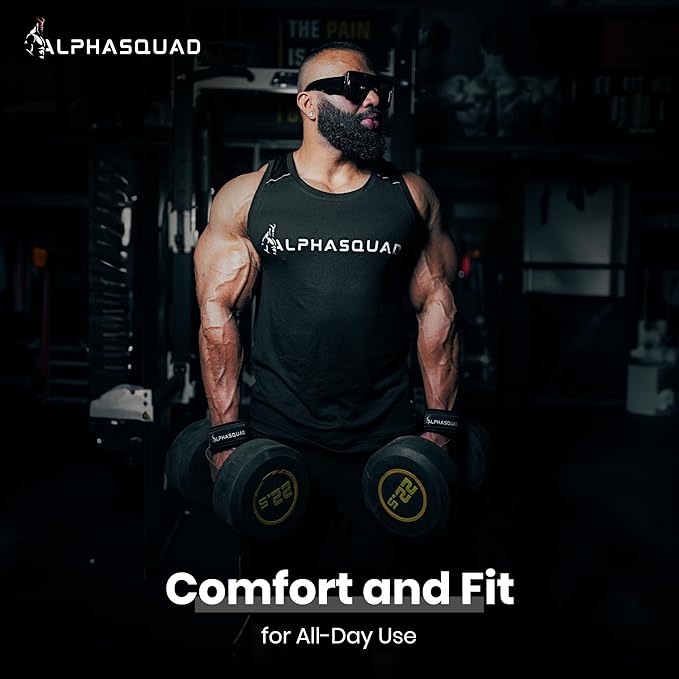ALPHASQUAD Lifting Straps for Weightlifting – Heavy Duty Wrist Straps for Weightlifting with 7mm Thick Padded Cotton Wraps, 22.5" Long, 1.5" Wide – Deadlifts, Strength Training, Powerlifting, Men & Women