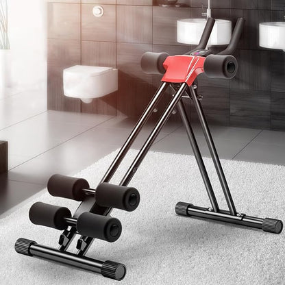 Adjustable Ab Workout Equipment – Foldable Ab Machine for Stomach Training, Core Exercise Equipment with LCD Monitor, Home Gym Abdominal Trainer Machine for Men & Women