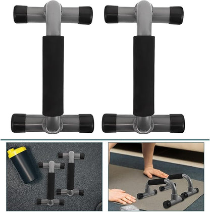 Housoutil H-structure Push up Bars Pair, Parallette Bars Gym Accessories for Chest Muscle Training, Compact Steel Pushup Stands Home Workout Equipment for Men and Women