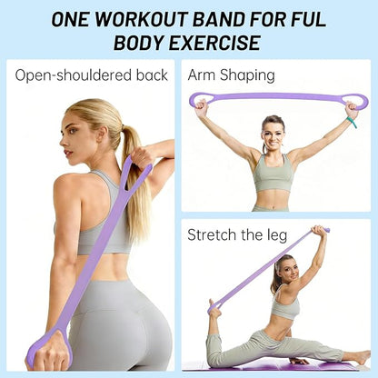Figure 8 Exercise Bands,8 Shaped Resistance Band,Set of 3 Resistance Bands for Arms with Handles for Working Out,Arm,Back,Leg,Shoulder Training Elastic Ropes,Therapy, Pilates, Home Workout Equipment