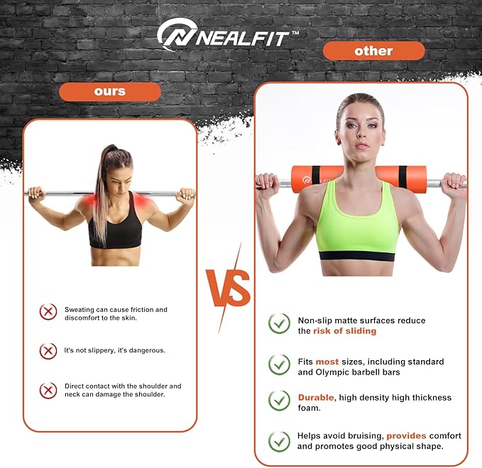 Barbell Pad Squat Pad for Squats—Squat Bar Pad—Great for Weightlifting,Lunges and Hip Thrusts—Foam Sponge Pad—Fit Standard and Olympic Bars Perfectly