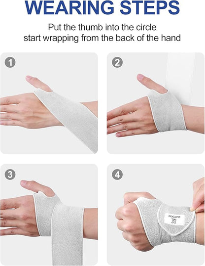 KUTOOK 2 Packs Wrist Wraps Adjustable Compression Strap and Wrist Brace Sport Support for Fitness, Weightlifting, Workout, Training, Gym, Yoga, Pain Relief, Fit for Men and Women