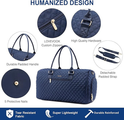 LOVEVOOK Travel Duffle Bag, Weekender Bag for Women with Toiletry Bag, Carry on Overnight Bag with Shoe Compartment, Gym Duffel Bag with Wet Pocket, Mommy Hospital Bags for Labor and Delivery
