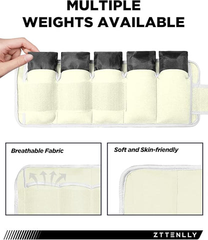 Adjustable Ankle Weights for Women Men and Kids | 1 Pair 5 10 15 18 20 Lbs Leg Wrist Ankle Weight Straps for Yoga, Walking, Running, Aerobics, Gym, Dance, Pilates, Cardio