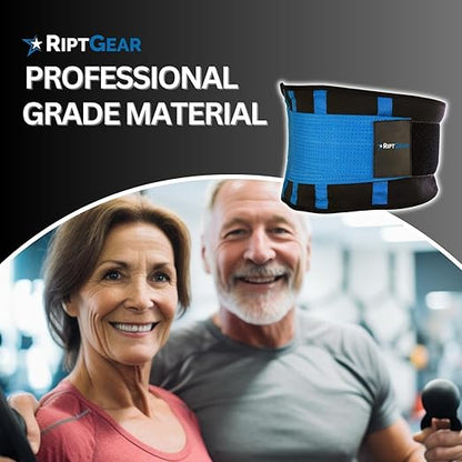 RiptGear Back Brace for Lower Back Pain Relief - Breathable Back Brace for Men and Women - Ideal for Lifting, Work, Sciatica, Herniated Disc, and Lumbar Support - Blue, Small (Waist: 23"-27")