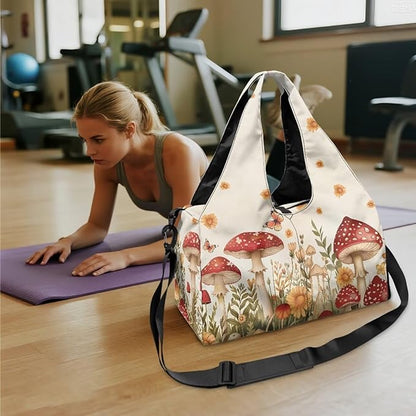 Gym Bag with Yoga Mat Holder Large Tote Bag With Multi Pockets for Women Men Dry Wet Separated Pocket Carryall Yoga Tote Bag for Pilates Travel Workout Office